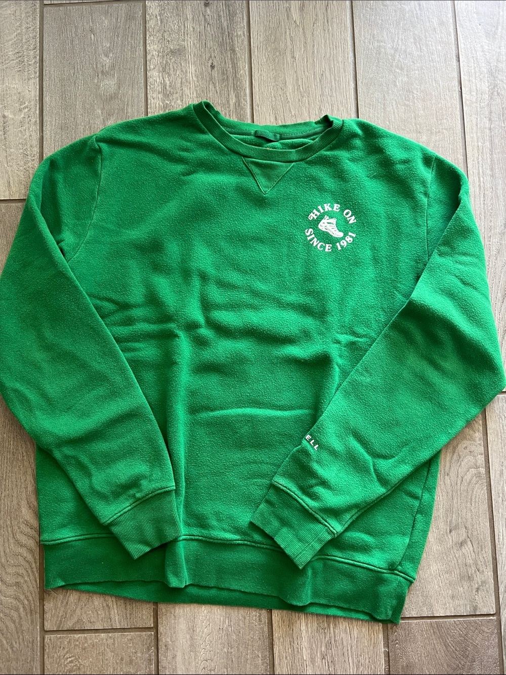 Merrell Green Crewneck Sweatshirt with White Chest Graphic